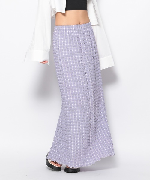 FOREVER 21（フォーエバー トゥエンティーワン）の「ポコポコナロースカート（スカート・レディース・パープル/ホワイト/ブラック・SMALL/MEDIUM）」の3枚目の写真