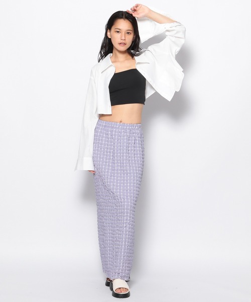 FOREVER 21（フォーエバー トゥエンティーワン）の「ポコポコナロースカート（スカート・レディース・パープル/ホワイト/ブラック・SMALL/MEDIUM）」の6枚目の写真