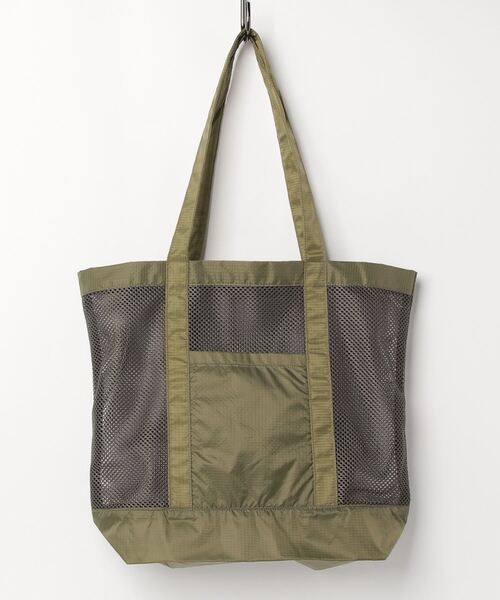 United Athle（ユナイテッドアスレ）の「【UNITED ATHLE】ユナイテッドアスレ ライトナイロン リップストップ メッシュ トートバッグ 1418（トートバッグ・レディース・ダークベージュ/オリーブ/ブラック・FREE）」の7枚目の写真