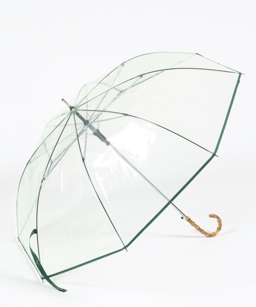 LEPSIM（レプシィム）の「バンブーカラービニール傘　183511（長傘・レディース・グリーン/ブラウン/オレンジ・ONE SIZE）」の6枚目の写真