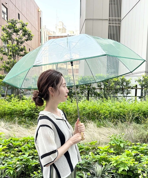 LEPSIM（レプシィム）の「バンブーカラービニール傘　183511（長傘・レディース・グリーン/ブラウン/オレンジ・ONE SIZE）」の16枚目の写真