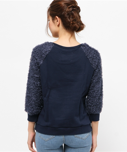 OUTLET（アウトレット）の「【Discoat Petit】裏起毛裏毛袖ブークレプルオーバー（Tシャツ/カットソー・レディース・ダークグレー/ネイビー/杢グレー・FREE）」の6枚目の写真