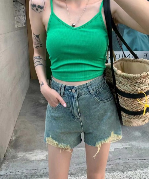 SPIGA（スピーガ）の「裾ダメージデニムショートパンツ（デニムパンツ・レディース・ブラック/ホワイト/ブルー・SMALL/MEDIUM/FREE）」の16枚目の写真