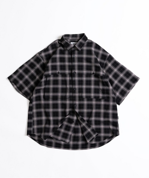 WETTEMPT(ウィテンプト)の「DOUBLE POCKET OMBRE CHECK SHIRT / ダブルポケットオンブレチェックシャツ(シャツ/ブラウス・メンズ・ベージュ/ブラック・SMALL/MEDIUM/LARGE)」の2枚目の写真