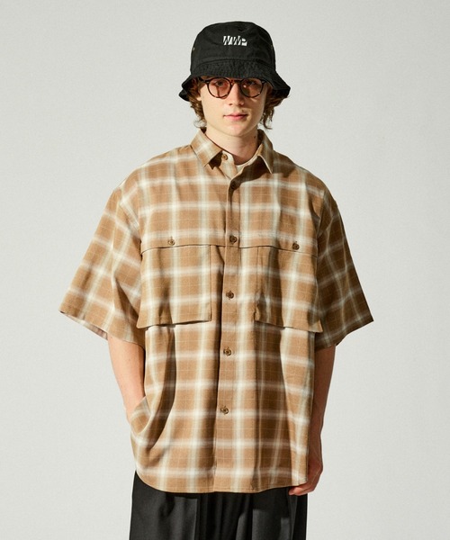 WETTEMPT(ウィテンプト)の「DOUBLE POCKET OMBRE CHECK SHIRT / ダブルポケットオンブレチェックシャツ(シャツ/ブラウス・メンズ・ベージュ/ブラック・SMALL/MEDIUM/LARGE)」の12枚目の写真