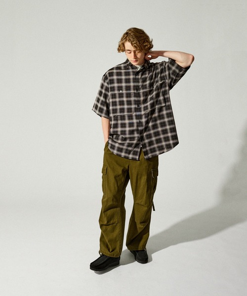 WETTEMPT(ウィテンプト)の「DOUBLE POCKET OMBRE CHECK SHIRT / ダブルポケットオンブレチェックシャツ(シャツ/ブラウス・メンズ・ベージュ/ブラック・SMALL/MEDIUM/LARGE)」の14枚目の写真
