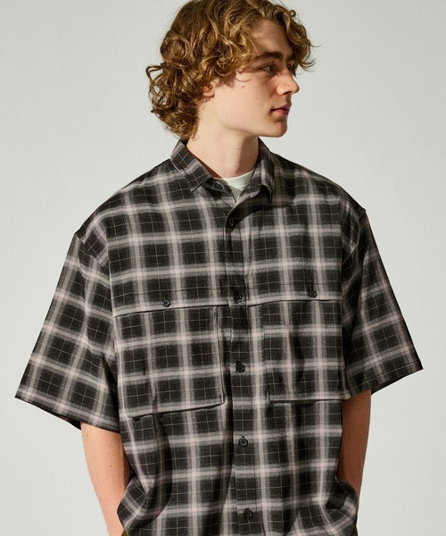 WETTEMPT(ウィテンプト)の「DOUBLE POCKET OMBRE CHECK SHIRT / ダブルポケットオンブレチェックシャツ(シャツ/ブラウス・メンズ・ベージュ/ブラック・SMALL/MEDIUM/LARGE)」の17枚目の写真