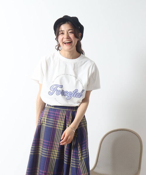 Cutie Blonde（キューティーブロンド）の「◆【接触冷感/プチプラ】大人のアクティブコーデに！ ベーシックプリント アソートTシャツ（Tシャツ/カットソー・レディース・ホワイト系その他4/ホワイト系その他/ブラック系1/チャコール/ブルー系1/ベージュ系その他6/グリーン系その他4/ベージュ系その他・01/02/03）」の9枚目の写真