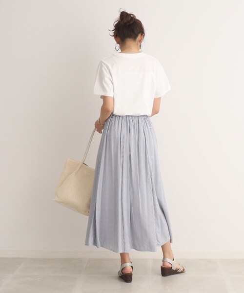 Cutie Blonde（キューティーブロンド）の「◆【接触冷感/プチプラ】大人のアクティブコーデに！ ベーシックプリント アソートTシャツ（Tシャツ/カットソー・レディース・ホワイト系その他4/ホワイト系その他/ブラック系1/チャコール/ブルー系1/ベージュ系その他6/グリーン系その他4/ベージュ系その他・01/02/03）」の11枚目の写真