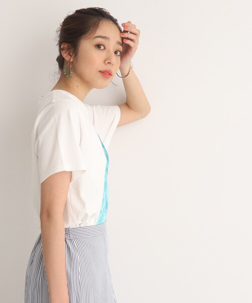 Cutie Blonde（キューティーブロンド）の「◆【接触冷感/プチプラ】大人のアクティブコーデに！ ベーシックプリント アソートTシャツ（Tシャツ/カットソー・レディース・ホワイト系その他4/ホワイト系その他/ブラック系1/チャコール/ブルー系1/ベージュ系その他6/グリーン系その他4/ベージュ系その他・01/02/03）」の13枚目の写真