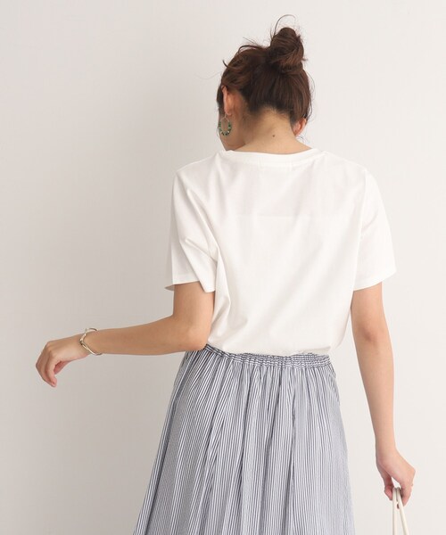 Cutie Blonde（キューティーブロンド）の「◆【接触冷感/プチプラ】大人のアクティブコーデに！ ベーシックプリント アソートTシャツ（Tシャツ/カットソー・レディース・ホワイト系その他4/ホワイト系その他/ブラック系1/チャコール/ブルー系1/ベージュ系その他6/グリーン系その他4/ベージュ系その他・01/02/03）」の14枚目の写真