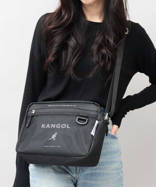 KANGOL(カンゴール)の「メッシュポケット 横型 スクエア ミニショルダーバッグ(ショルダーバッグ・メンズ・ブラック・FREE)」の3枚目の写真