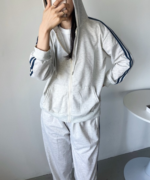 NO COFFEE CLUBHAUS スウェットセットアップパーカー グレー スウェット・パーカー | NO COFFEE