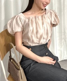 ◇シアーボリュームスリーブタックブラウス