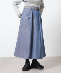 DOUBLE NAME（ダブルネーム）の「グロッシーウエストギャザースカート（スカート・メンズ）」
