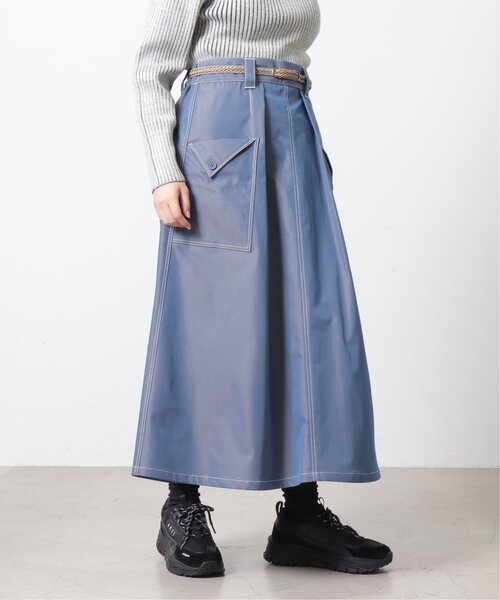 DOUBLE NAME（ダブルネーム）の「グロッシーウエストギャザースカート（スカート・レディース・キナリ/ピンク/ブルー・FREE）」の4枚目の写真