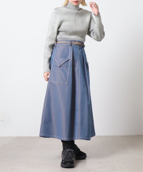 DOUBLE NAME（ダブルネーム）の「グロッシーウエストギャザースカート（スカート・レディース・キナリ/ピンク/ブルー・FREE）」の7枚目の写真