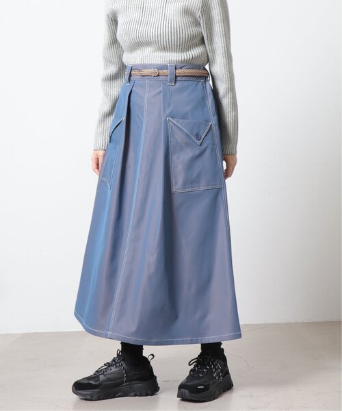 DOUBLE NAME（ダブルネーム）の「グロッシーウエストギャザースカート（スカート・レディース・キナリ/ピンク/ブルー・FREE）」の12枚目の写真