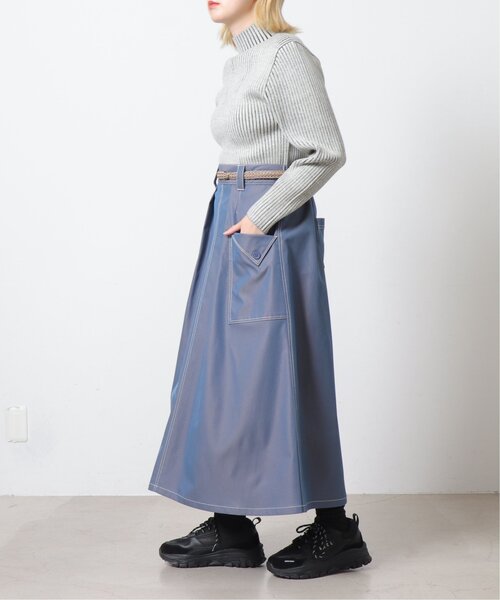 DOUBLE NAME（ダブルネーム）の「グロッシーウエストギャザースカート（スカート・レディース・キナリ/ピンク/ブルー・FREE）」の13枚目の写真