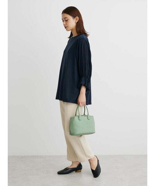 Green　Parks（グリーンパークス）の「マジョリカドッキング7分袖プルオーバー（Tシャツ/カットソー・レディース・サックスブルー/ブラック/ライトベージュ/ネイビー・FREE）」の6枚目の写真