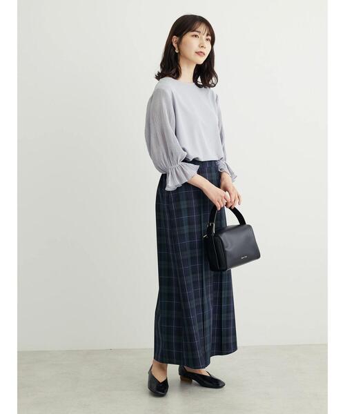 Green　Parks（グリーンパークス）の「マジョリカドッキング7分袖プルオーバー（Tシャツ/カットソー・レディース・サックスブルー/ブラック/ライトベージュ/ネイビー・FREE）」の10枚目の写真