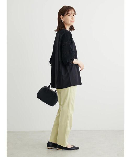 Green　Parks（グリーンパークス）の「マジョリカドッキング7分袖プルオーバー（Tシャツ/カットソー・レディース・サックスブルー/ブラック/ライトベージュ/ネイビー・FREE）」の15枚目の写真