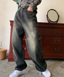 Dalfwin | 韓国ストリート y2k カラーウォッシュワイドデニムパンツ(デニムパンツ)