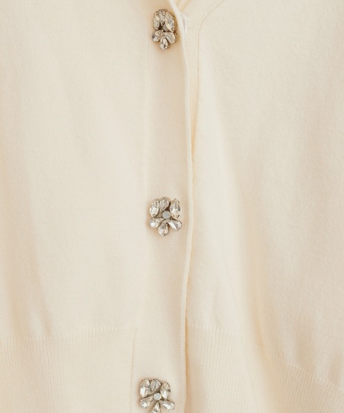 natural couture(ナチュラルクチュール)の「キラキラビジューカーディガン(カーディガン/ボレロ・レディース・グレイッシュベージュ/ブラック/アイボリー/ブルー/モカ・FREE)」の10枚目の写真