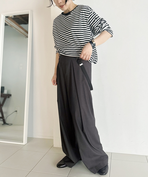 PROVOKE （プロヴォーク）の「【PROVOKE/プロヴォーク】dad suspenders pants（スラックス・レディース・ライトグレー/ネイビー・38/36）」の7枚目の写真