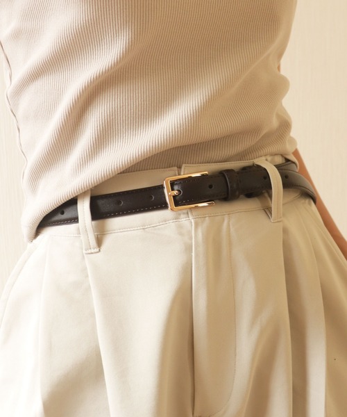 florist（フローリスト）の「【牛革】【サイズ調整可能】細めきちんと見えるベーシックレザーベルト（ベルト・レディース・ブラウン/モカ/ブラック/ベージュ・Msize/Ssize）」の5枚目の写真