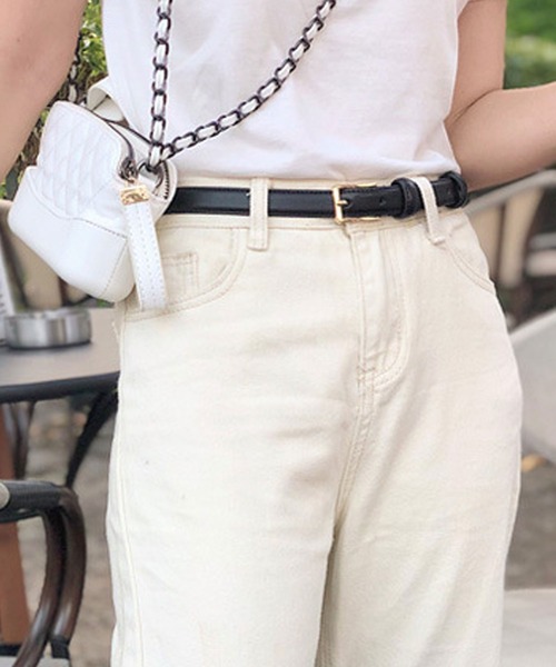 florist（フローリスト）の「【牛革】【サイズ調整可能】細めきちんと見えるベーシックレザーベルト（ベルト・レディース・ブラウン/モカ/ブラック/ベージュ・Msize/Ssize）」の7枚目の写真