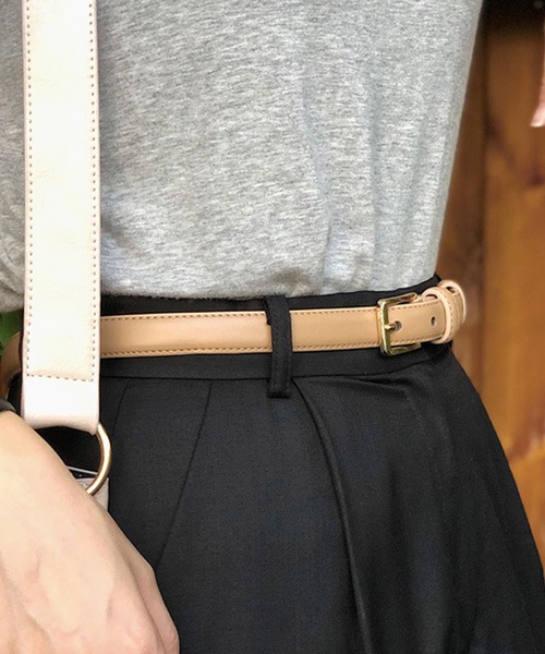 florist（フローリスト）の「【牛革】【サイズ調整可能】細めきちんと見えるベーシックレザーベルト（ベルト・レディース・ブラウン/モカ/ブラック/ベージュ・Msize/Ssize）」の9枚目の写真