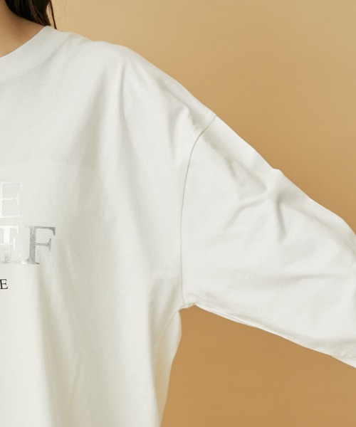 VIS（ビス）の「【洗える】ロゴ＆フォト箔プリントアソートロングTシャツ（Tシャツ/カットソー・レディース・ホワイト系その他/ホワイト系その他2・FREE）」の15枚目の写真