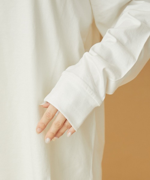 VIS（ビス）の「【洗える】ロゴ＆フォト箔プリントアソートロングTシャツ（Tシャツ/カットソー・レディース・ホワイト系その他/ホワイト系その他2・FREE）」の10枚目の写真