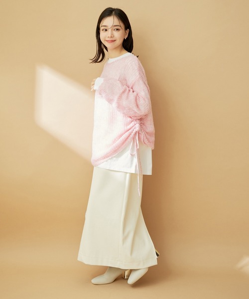 VIS（ビス）の「【洗える】ロゴ＆フォト箔プリントアソートロングTシャツ（Tシャツ/カットソー・レディース・ホワイト系その他/ホワイト系その他2・FREE）」の6枚目の写真