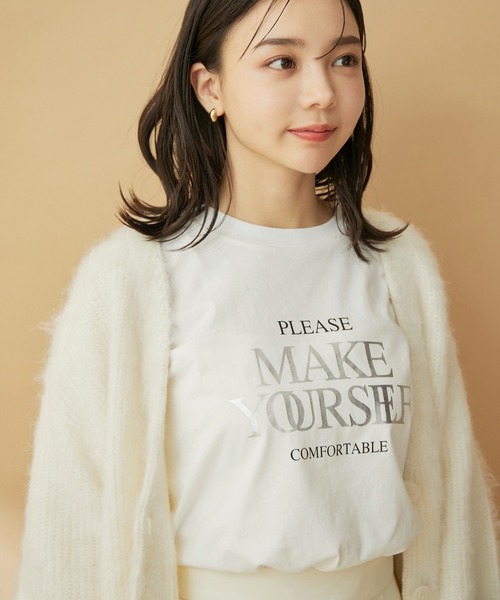 VIS（ビス）の「【洗える】ロゴ＆フォト箔プリントアソートロングTシャツ（Tシャツ/カットソー・レディース・ホワイト系その他/ホワイト系その他2・FREE）」の16枚目の写真
