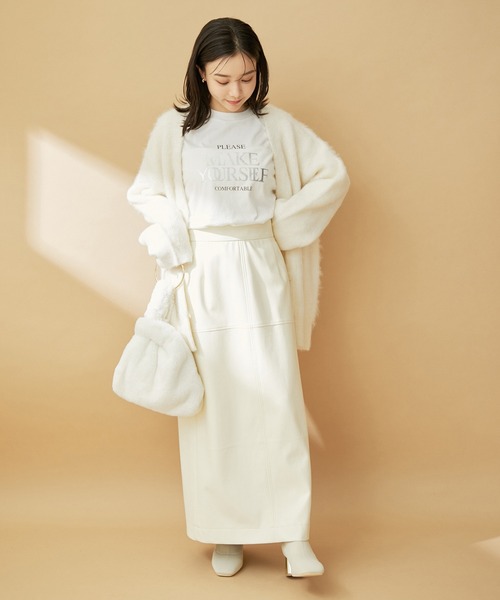 VIS（ビス）の「【洗える】ロゴ＆フォト箔プリントアソートロングTシャツ（Tシャツ/カットソー・レディース・ホワイト系その他/ホワイト系その他2・FREE）」の14枚目の写真