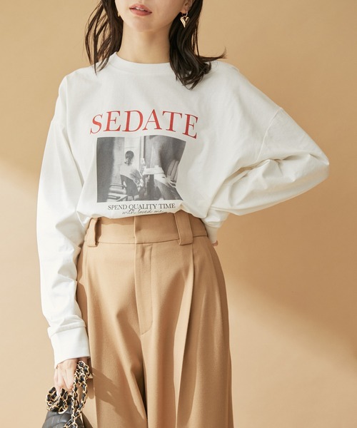 VIS（ビス）の「【洗える】ロゴ＆フォト箔プリントアソートロングTシャツ（Tシャツ/カットソー・レディース・ホワイト系その他/ホワイト系その他2・FREE）」の7枚目の写真