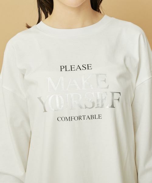 VIS（ビス）の「【洗える】ロゴ＆フォト箔プリントアソートロングTシャツ（Tシャツ/カットソー・レディース・ホワイト系その他/ホワイト系その他2・FREE）」の12枚目の写真
