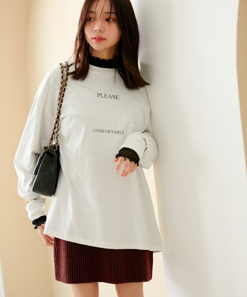 VIS（ビス）の「【洗える】ロゴ＆フォト箔プリントアソートロングTシャツ（Tシャツ/カットソー・レディース・ホワイト系その他/ホワイト系その他2・FREE）」の18枚目の写真