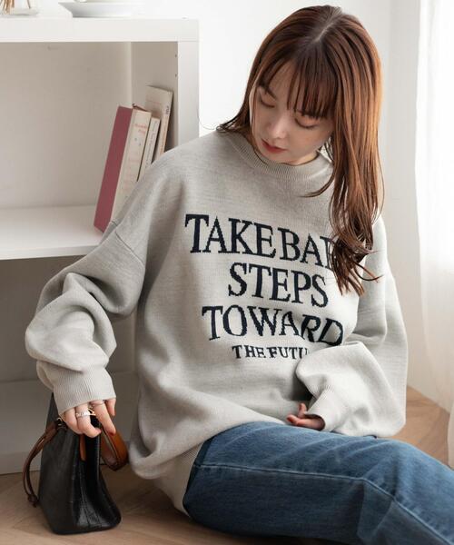 WEGO（ウィゴー）の「WEGO/ジャガードニットビッグプルオーバー（ニット/セーター・レディース・ブラック/ライトグレー/アイボリー/ネイビー・FREE）」の3枚目の写真