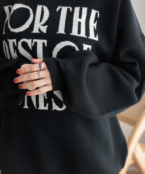 WEGO（ウィゴー）の「WEGO/ジャガードニットビッグプルオーバー（ニット/セーター・レディース・ブラック/ライトグレー/アイボリー/ネイビー・FREE）」の10枚目の写真