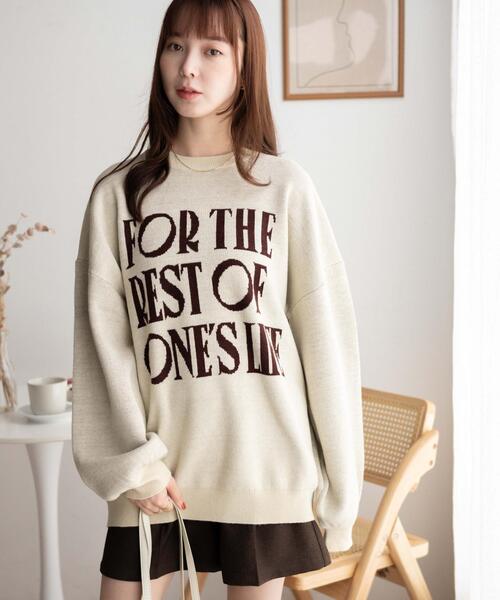 WEGO（ウィゴー）の「WEGO/ジャガードニットビッグプルオーバー（ニット/セーター・レディース・ブラック/ライトグレー/アイボリー/ネイビー・FREE）」の13枚目の写真