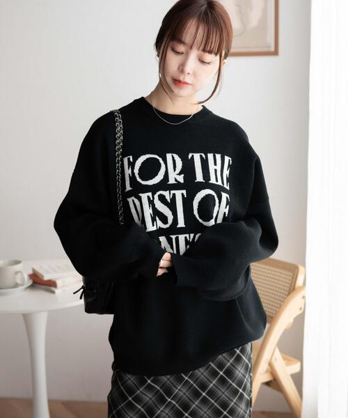 WEGO（ウィゴー）の「WEGO/ジャガードニットビッグプルオーバー（ニット/セーター・レディース・ブラック/ライトグレー/アイボリー/ネイビー・FREE）」の15枚目の写真