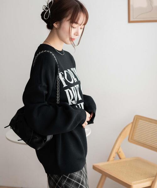 WEGO（ウィゴー）の「WEGO/ジャガードニットビッグプルオーバー（ニット/セーター・レディース・ブラック/ライトグレー/アイボリー/ネイビー・FREE）」の16枚目の写真