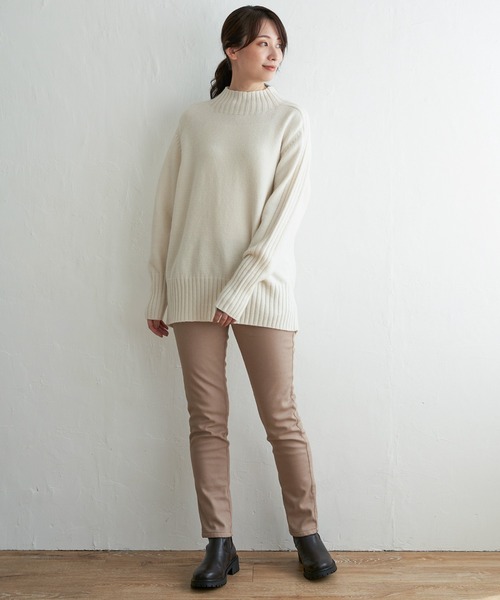 ikka(イッカ)の「ハイネックバックスリットプルオーバー(ニット/セーター・レディース・ネイビー/オフホワイト/ライラック/ブルー/レモンイエロー・M/L/S)」の7枚目の写真