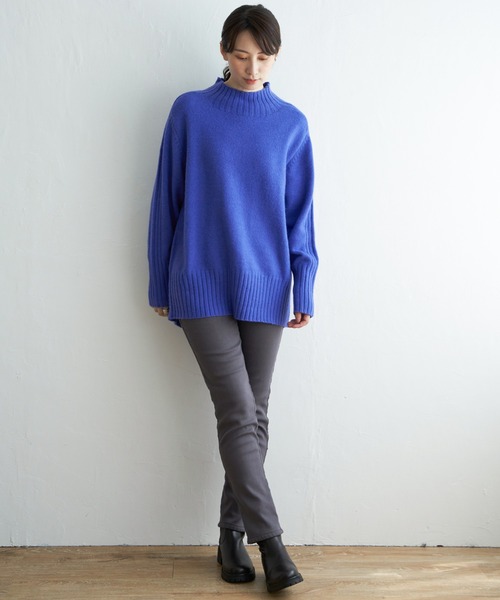 ikka(イッカ)の「ハイネックバックスリットプルオーバー(ニット/セーター・レディース・ネイビー/オフホワイト/ライラック/ブルー/レモンイエロー・M/L/S)」の11枚目の写真