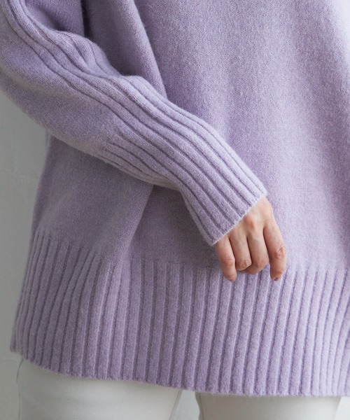 ikka(イッカ)の「ハイネックバックスリットプルオーバー(ニット/セーター・レディース・ネイビー/オフホワイト/ライラック/ブルー/レモンイエロー・M/L/S)」の22枚目の写真