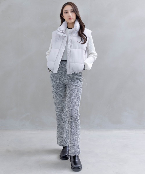 clear（クリア）の「ストレッチツイードフレアパンツ[低身長用サイズ有]≪2024SS≫（その他パンツ・レディース・ベージュ/ブラック/ピンク/グリーン・F/XS）」の17枚目の写真