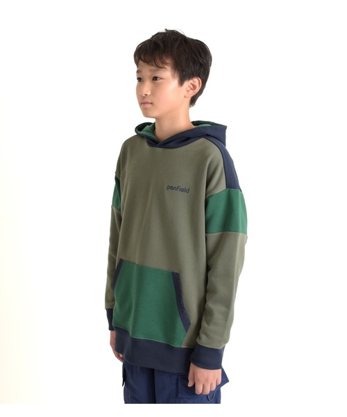 PEN FIELD（ペンフィールド）の「【Penfield】TC裏毛・カラーブロックパーカー（その他トップス・キッズ・カーキ/ベージュ/オートミール・150cm/160cm/170cm/140cm）」の9枚目の写真